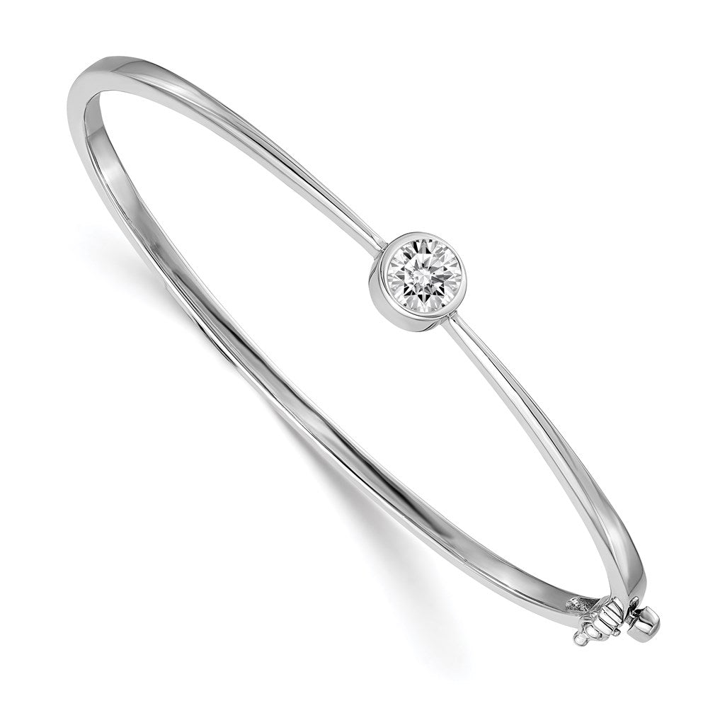 14k White Gold Hinged Bangle Bracelet Mounting