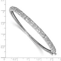 Thumbnail for 14k White Gold AAA Diamond Hinged Bangle