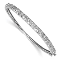 Thumbnail for 14k White Gold AA Diamond Hinged Bangle