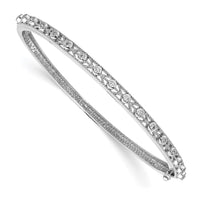 Thumbnail for 14k White Gold AAA Diamond Hinged Bangle