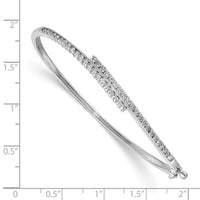 Thumbnail for 14k White Gold AA Diamond Hinged Bangle