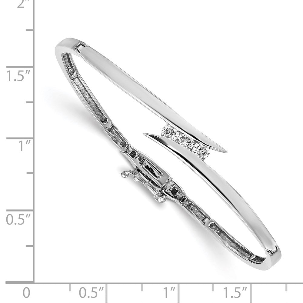 14k White Gold VS Diamond Hinged Bangle