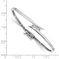 Thumbnail for 14k White Gold AA Diamond Hinged Bangle