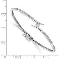 Thumbnail for 14k White Gold AA Diamond Hinged Bangle Bracelet