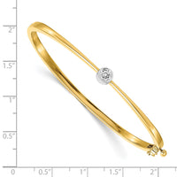 Thumbnail for 14k Two-tone AA Diamond Hinged Bangle