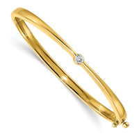 Thumbnail for 14k AA Diamond Hinged Bangle