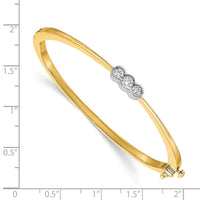 Thumbnail for 14k Two-tone AA Diamond Hinged Bangle