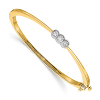 Thumbnail for 14k Two-tone A Diamond Hinged Bangle