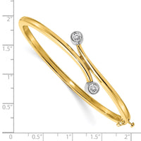 Thumbnail for 14k Two-tone VS Diamond Hinged Bangle