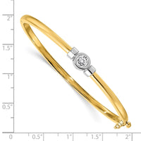 Thumbnail for 14k Two-tone AA Diamond Hinged Bangle