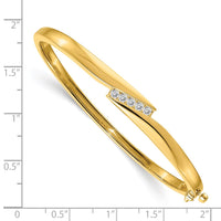 Thumbnail for 14k AA Diamond Hinged Bangle
