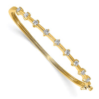 Thumbnail for 14k AA Diamond Hinged Bangle