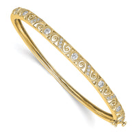 Thumbnail for 14k AAA Diamond Hinged Bangle