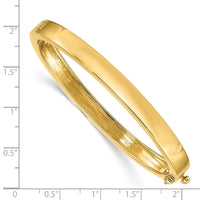 Thumbnail for 14k 6.3mm Polished Solid Hinged Bangle Bracelet