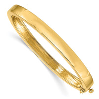 Thumbnail for 14k 6.3mm Polished Solid Hinged Bangle Bracelet