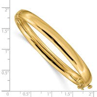 Thumbnail for 14k 6.4mm Polished Solid Hinged Bangle
