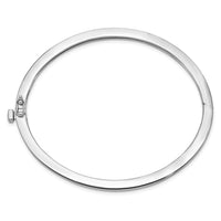 Thumbnail for 14k White Gold 2.5mm Polished Solid Hinged Bangle