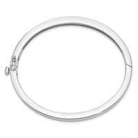 Thumbnail for 14k White Gold 5.3mm Polished Solid Hinged Bangle Bracelet