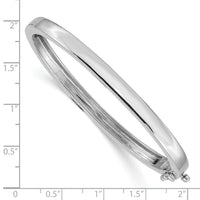 Thumbnail for 14k White Gold 5.3mm Polished Solid Hinged Bangle Bracelet