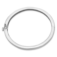 Thumbnail for 14k White Gold 6.3mm Polished Solid Hinged Bangle Bracelet