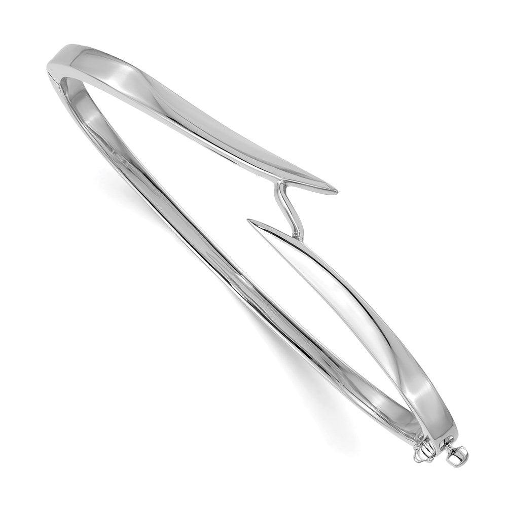 14k White Gold Hinged Bangle Bracelet Mounting