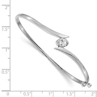 Thumbnail for 14k White Gold AAA Diamond Hinged Bangle