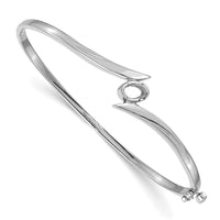 Thumbnail for 14k White Gold Hinged Bangle Bracelet Mounting