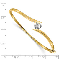Thumbnail for 14k Two-tone AAA Diamond Hinged Bangle