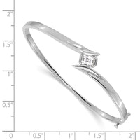 Thumbnail for 14k White Gold VS Diamond Hinged Bangle