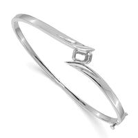 Thumbnail for 14k White Gold Hinged Bangle Bracelet Mounting