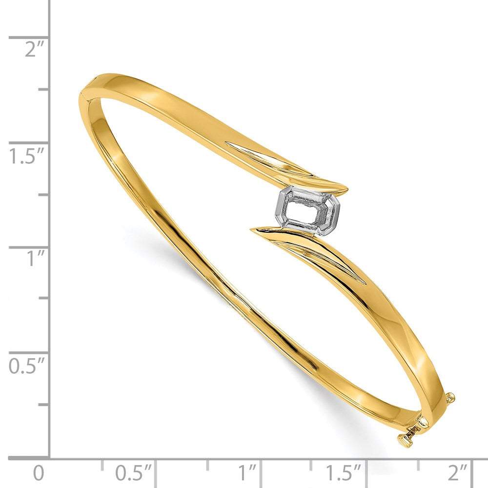 14k Two-tone Hinged Bangle Bracelet Mounting