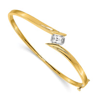 Thumbnail for 14k Two-tone VS Diamond Hinged Bangle