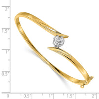 Thumbnail for 14k Two-tone A Diamond Hinged Bangle