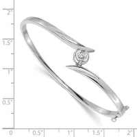 Thumbnail for 14k White Gold AA Hinged Bangle