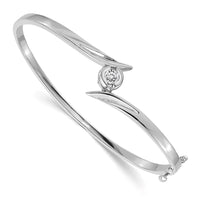 Thumbnail for 14k White Gold A Hinged Bangle