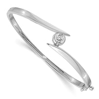 Thumbnail for 14k White Gold AAA Diamond Hinged Bangle