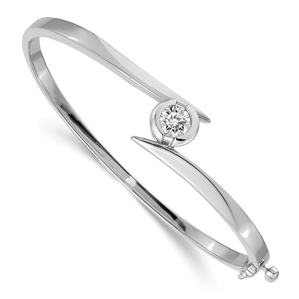 14k White Gold Hinged Bangle Bracelet Mounting