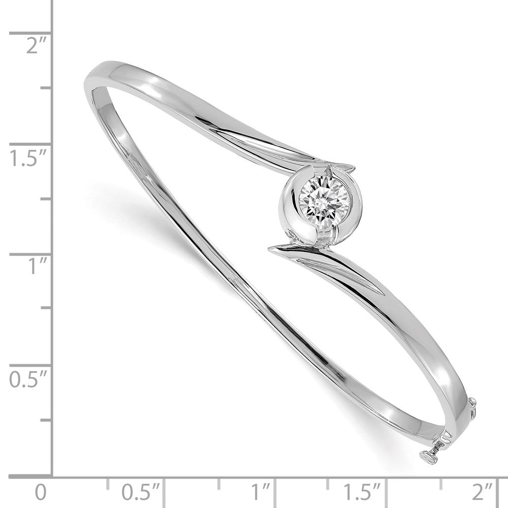 14k White Gold Hinged Bangle Bracelet Mounting