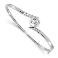 Thumbnail for 14k White Gold Hinged Bangle Bracelet Mounting