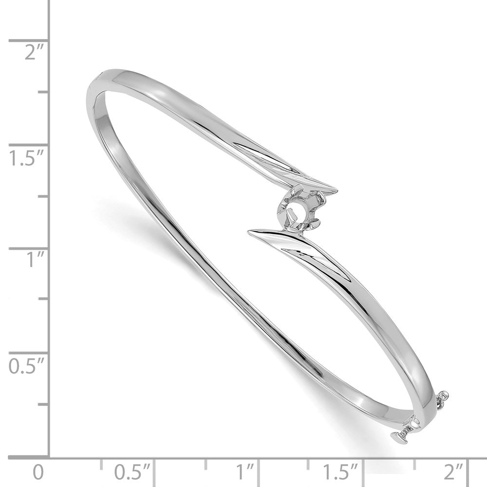 14k White Gold Hinged Bangle Bracelet Mounting