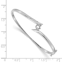 Thumbnail for 14k White Gold Hinged Bangle Bracelet Mounting