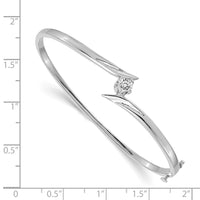 Thumbnail for 14k White Gold VS Diamond Hinged Bangle