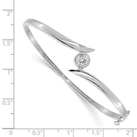 Thumbnail for 14k White Gold AAA Diamond Hinged Bangle