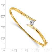 Thumbnail for 14k Two-tone AA Diamond Hinged Bangle