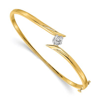 Thumbnail for 14k Two-tone AA Diamond Hinged Bangle