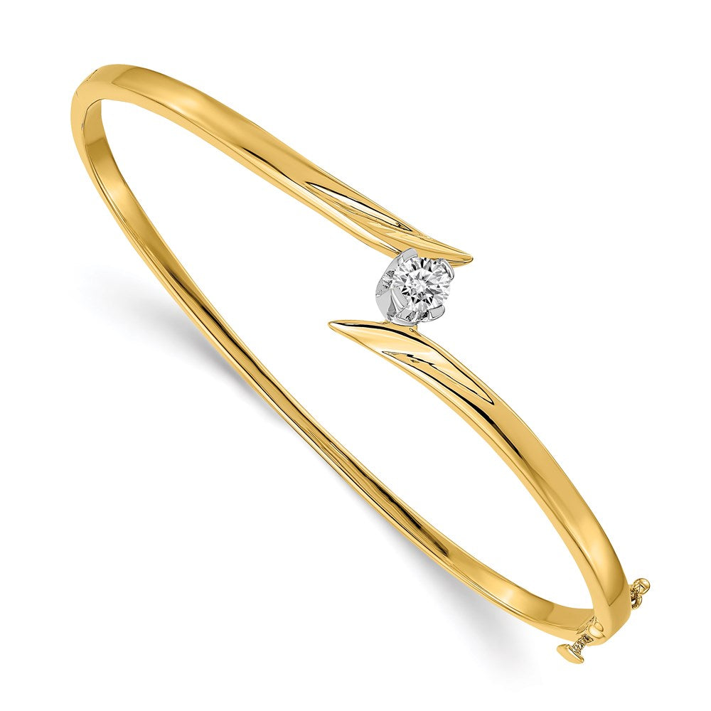 14k Two-tone VS Diamond bangle