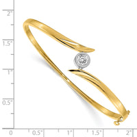 Thumbnail for 14k Two-tone AAA Diamond Hinged Bangle