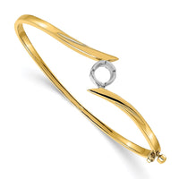 Thumbnail for 14k Two-tone Hinged Bangle Bracelet Mounting