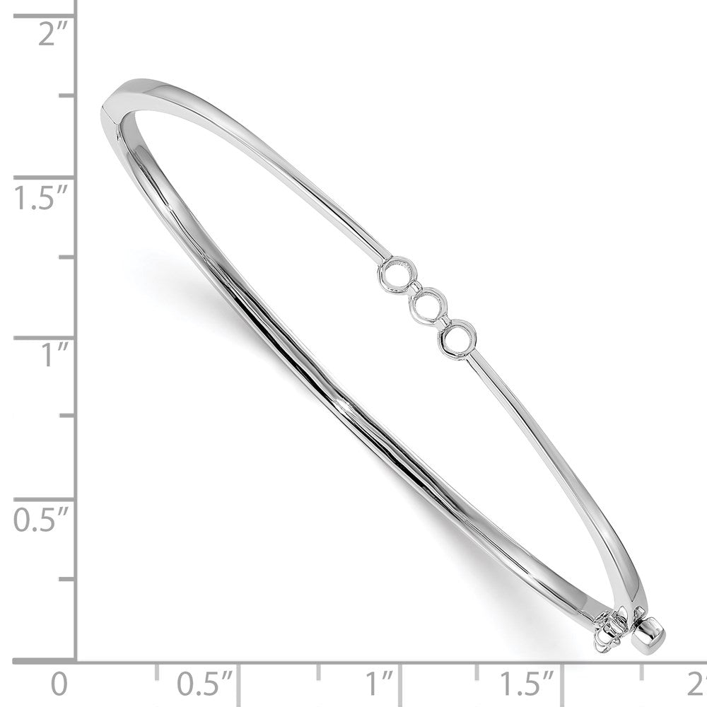 14k White Gold Hinged Bangle Bracelet Mounting