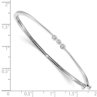 Thumbnail for 14k White Gold AA Diamond Hinged Bangle